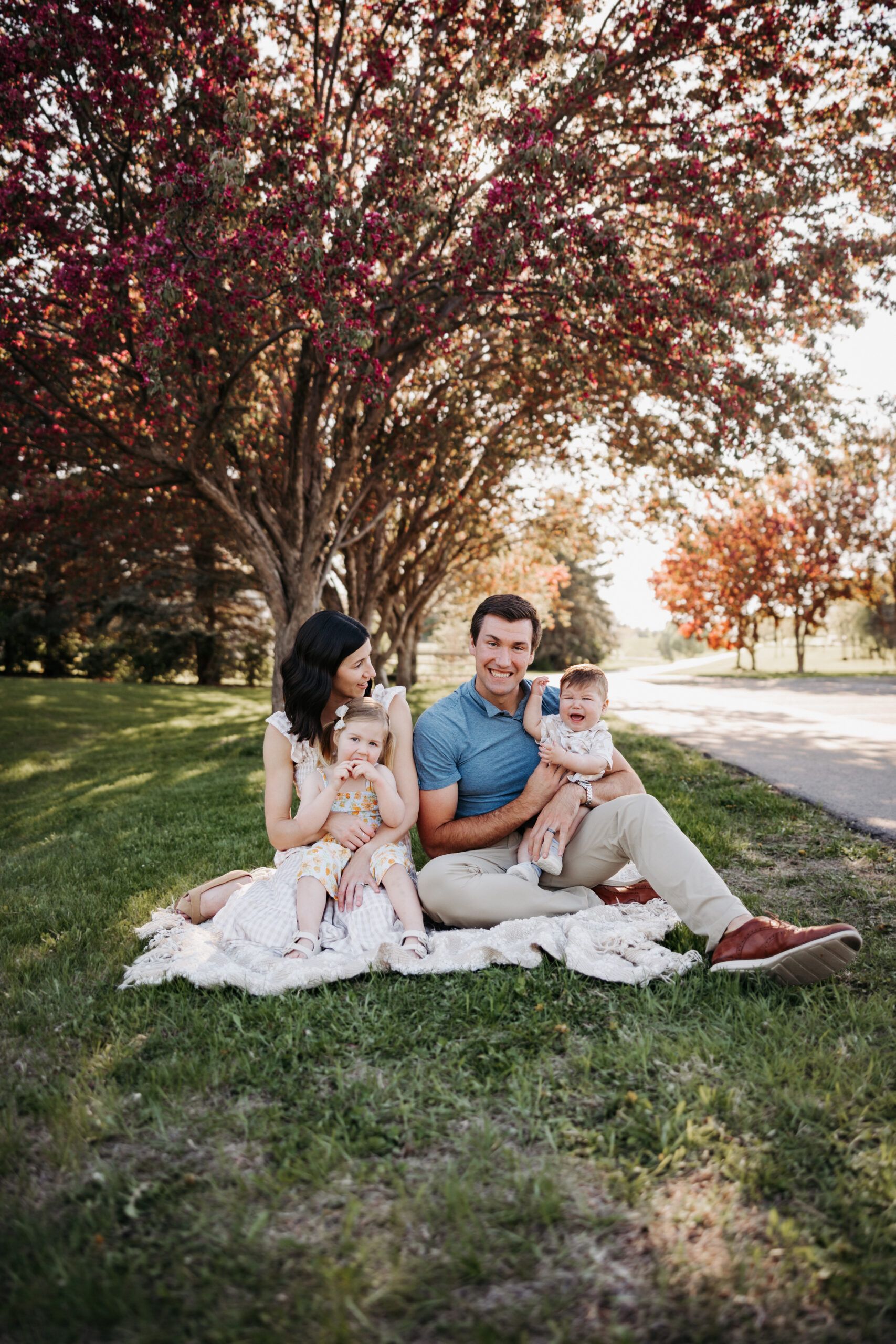 Pink Tree Season Family Photos